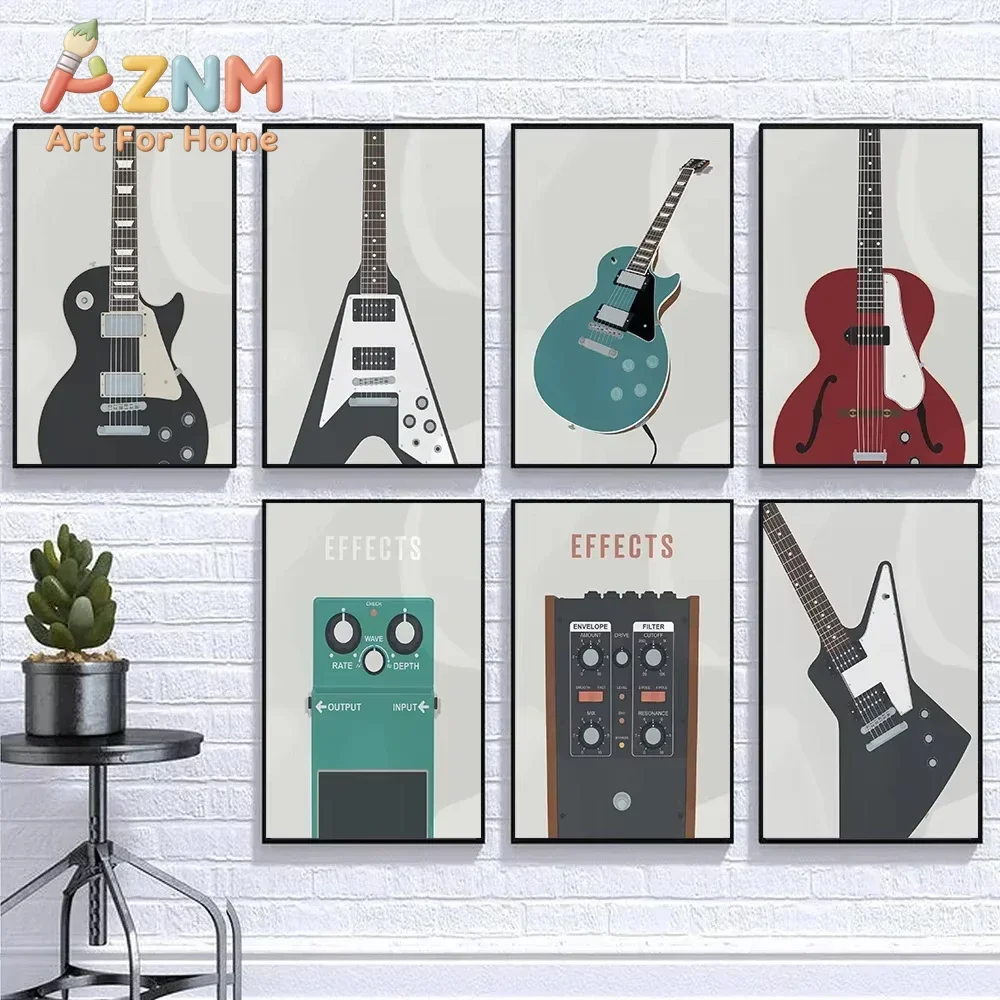 ThirtyForest Effects Explorer Electric Guitar Music Poster Print Wall Art Pictures Canvas Painting Room Bedroom Home Decor Gift