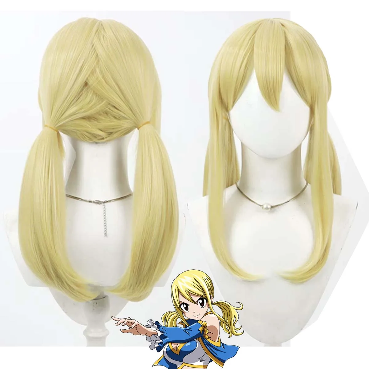 

Anime Fairy Tail Lucy Heartfilia Cosplay Blonde Heat Resistant Fiber Wig For Women