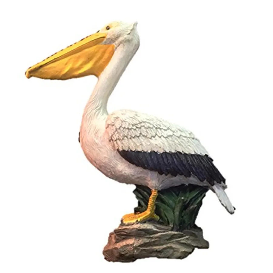 

Classic Beautiful Large Natural Finish Pelican Shorebird Garden Pond Beach Pool Statue Figurine