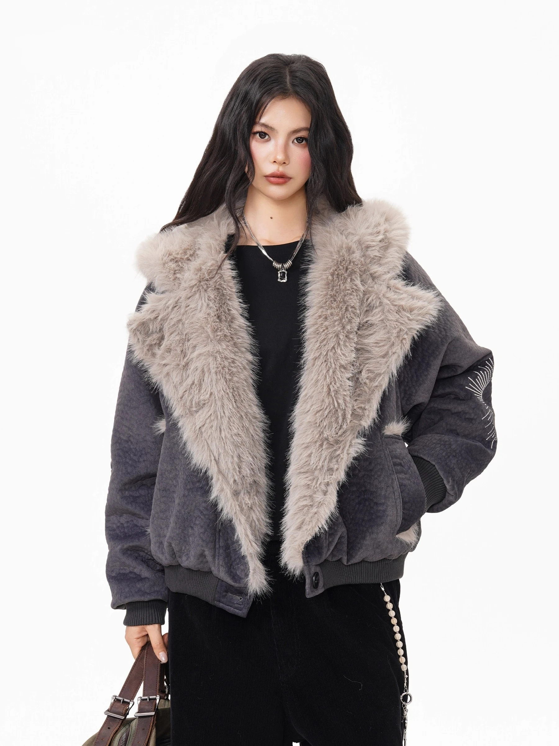 

Ретро-куртка из плотного американского хлопка с меховым воротником для мужчин и женщин, зимняя утепленная теплая модная хлопковая куртка с капюшоном