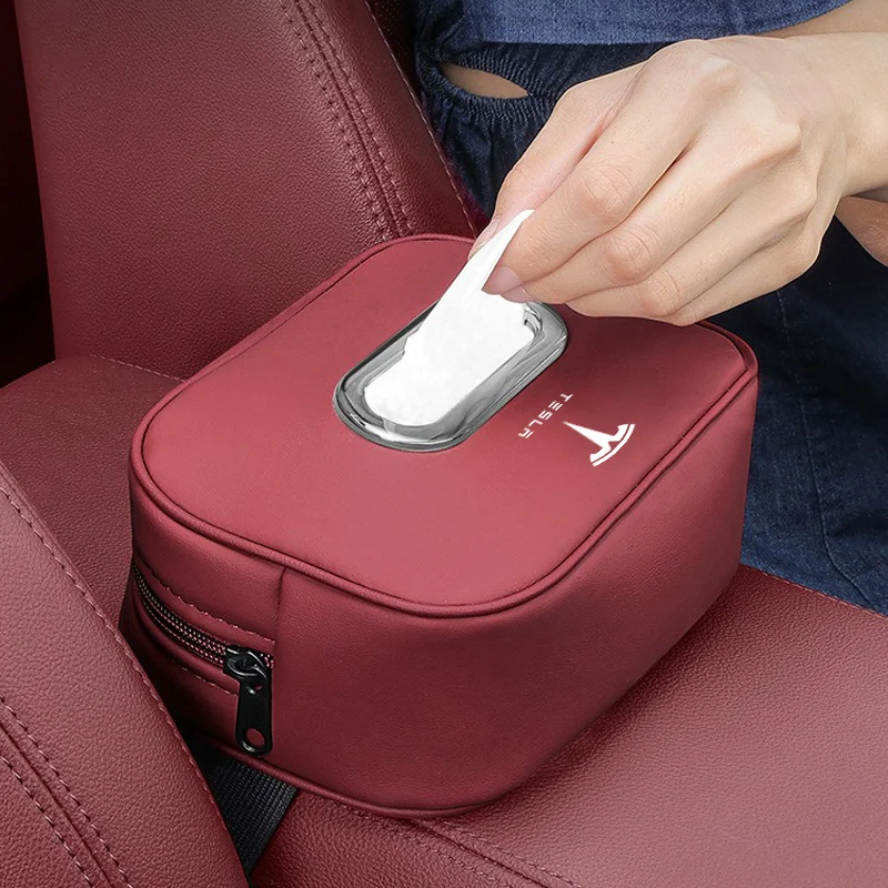 Car Interior Seat Back Tissue Storage Bag Accessories Toilet Paper Organizer For Tesla Model 3 Model S X Model Y Roadster SpaceX