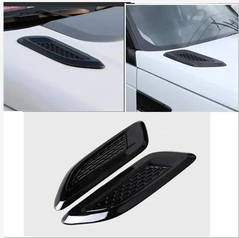 Black Hood Air Vent Outlet Wing Cover Trim 2010-2018 for Land Rover Range Evoque Sport Discovery 3 4 5 LR3 LR4 Freelander  2