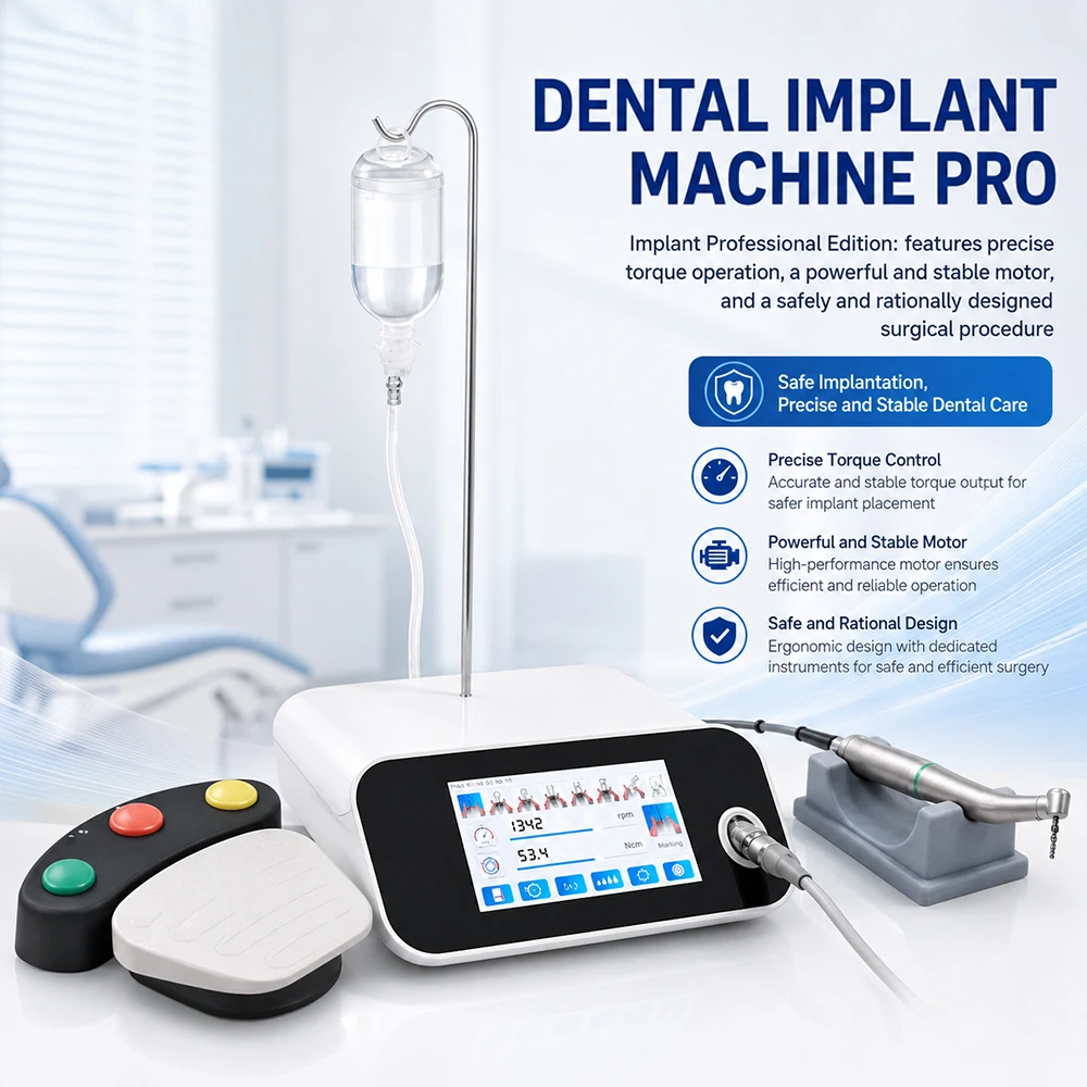 Dental Implant System Surgical Brushless Touch Screen Motor 5-80N.CM with 20:1 LED Contra Angle Handpiece