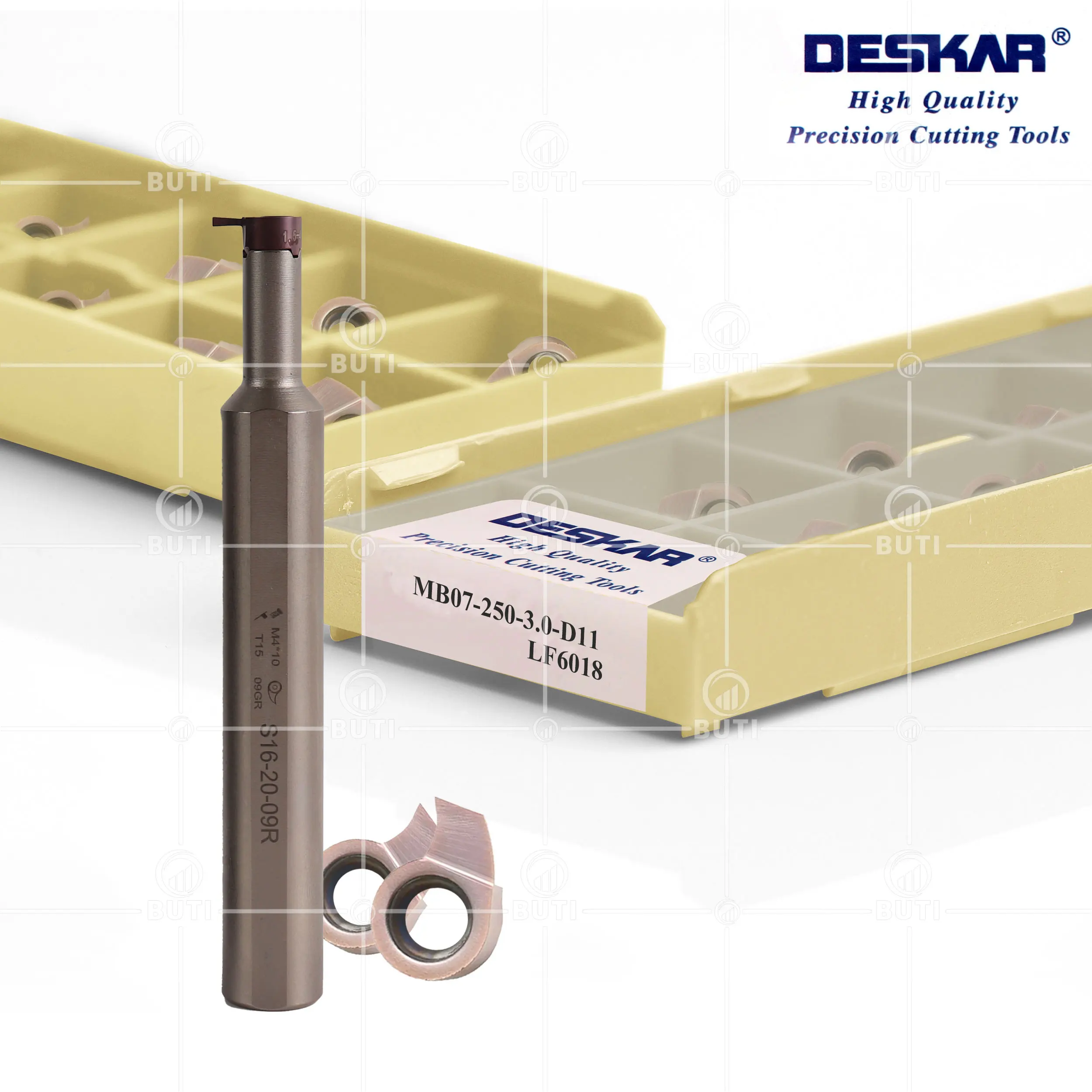 Imagem -05 - Deskar-comma Slott Lâmina Ferramenta Barra Interna do Cortador do Slot Torno Cnc Metal Ferramenta de Torneamento Metal Duro Mb07 Lf6018 S12 16 100 Original