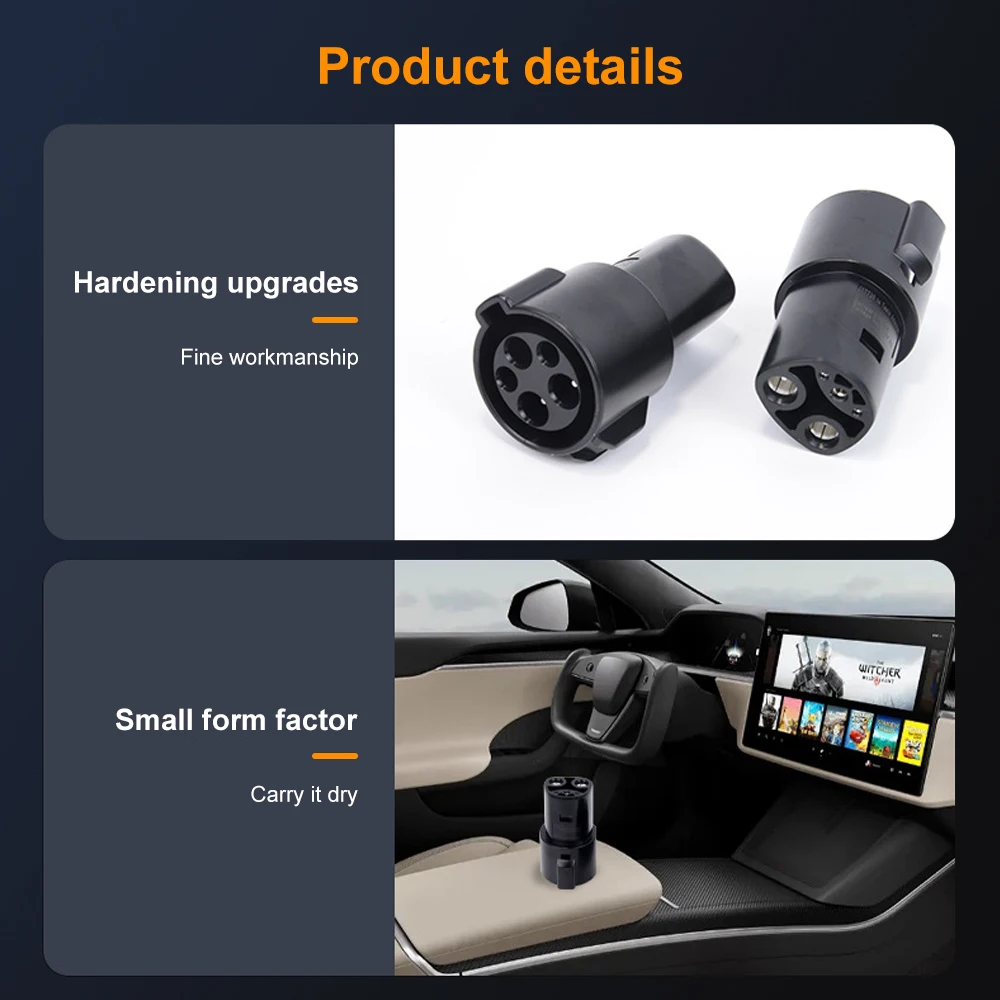 PECHAM EV Charger Connector Electric Vehicle Charging Adapter Type1 J1772 to Teslas Model X Y 3 S for EVSE Conversion Gun Socket