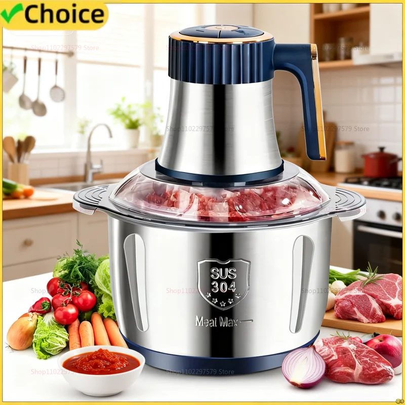 

5L Large Capacity Electric Meat Grinders Food Processor Stainless Steel Multi-Function Kitchen Mixer For Meat Vegetables Fruits