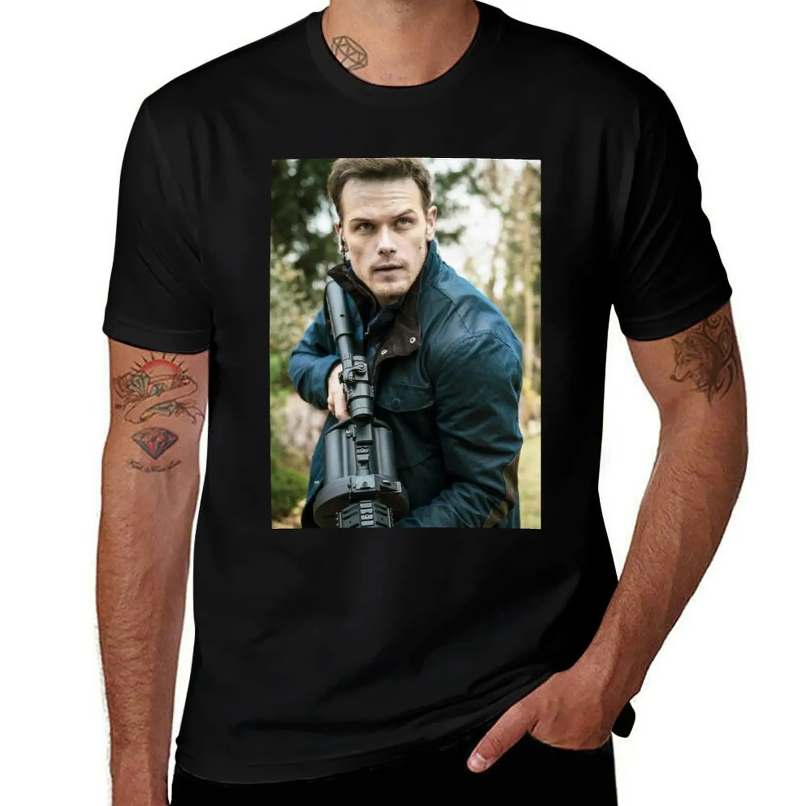 Sam Heughan T-Shirt customs design your own designer shirts basketball graphic tees fruit of the loom mens t shirts