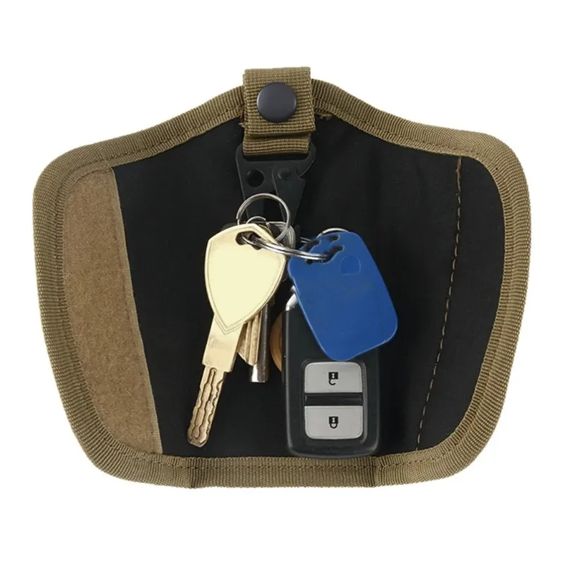 المحمولة في الهواء الطلق الصيد للطي مفتاح حامل متعدد الوظائف النايلون الحقيبة الخصر حقيبة مفتاح المحفظة للطي رجل حقيبة مفاتيح مدبرة المنزل #4