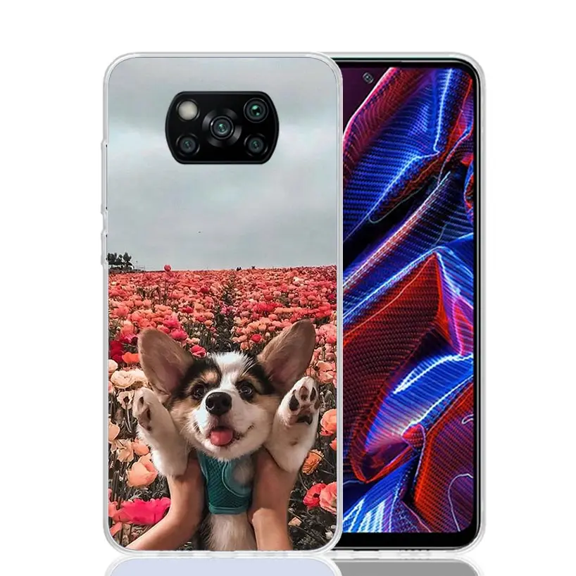 Cute Lovely Corgi Dogs Phone Case For Xiaomi Poco X6 X5 X4 X3 Nfc F6 F5 Pro F4 Gt F3 F2 F1 M5S M4 M3 Art Customized Coque Capa