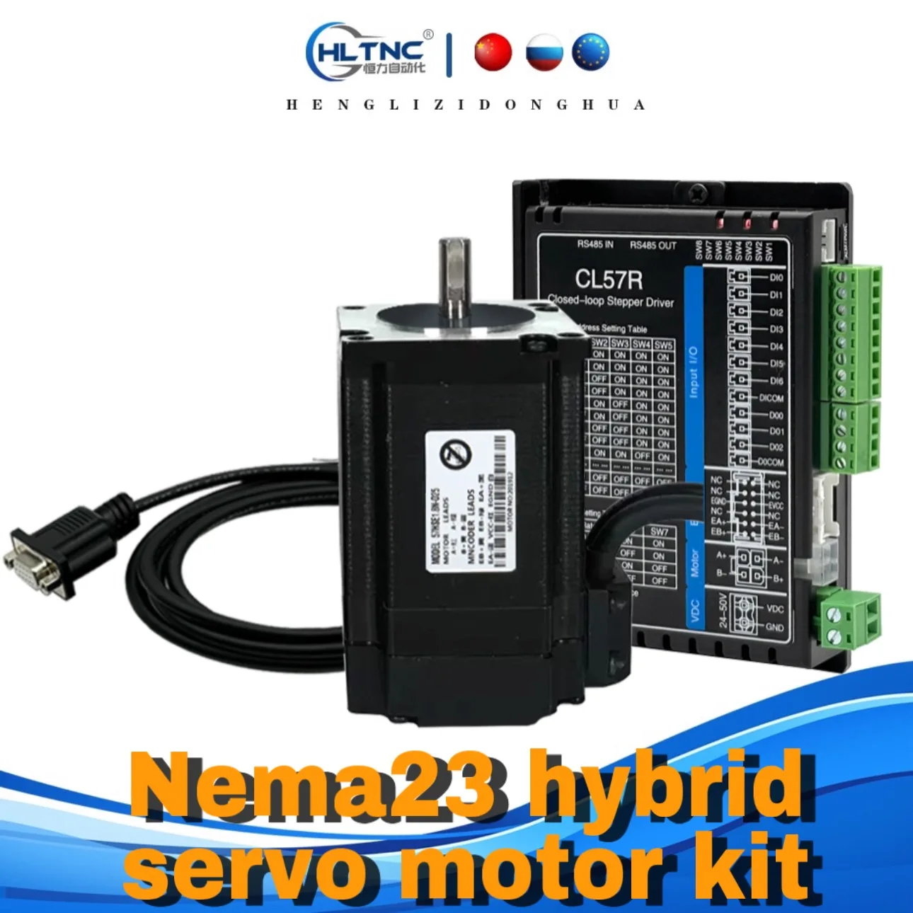 

Гибридный комплект шагового серводвигателя Nema23 с замкнутым контуром и сетевым драйвером Modbus RTU CL57R RS485 для фрезерного станка с ЧПУ