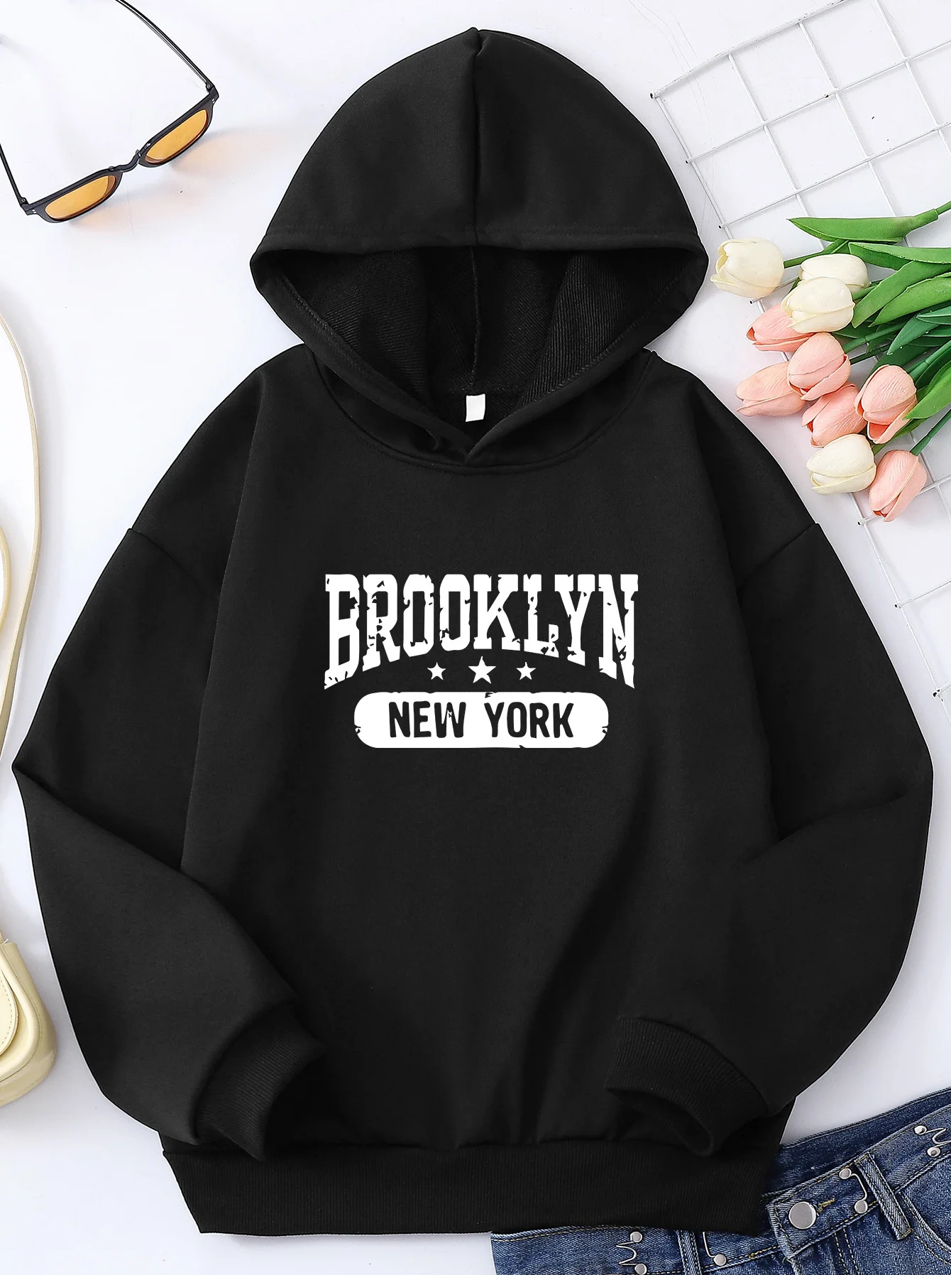 BROOKLYN NEW YORK Print Hoodies Children Casual Comfortable Long Sleeve Tops Sweatshirts Kids Cartoon Coat Autumn Winter Clothes