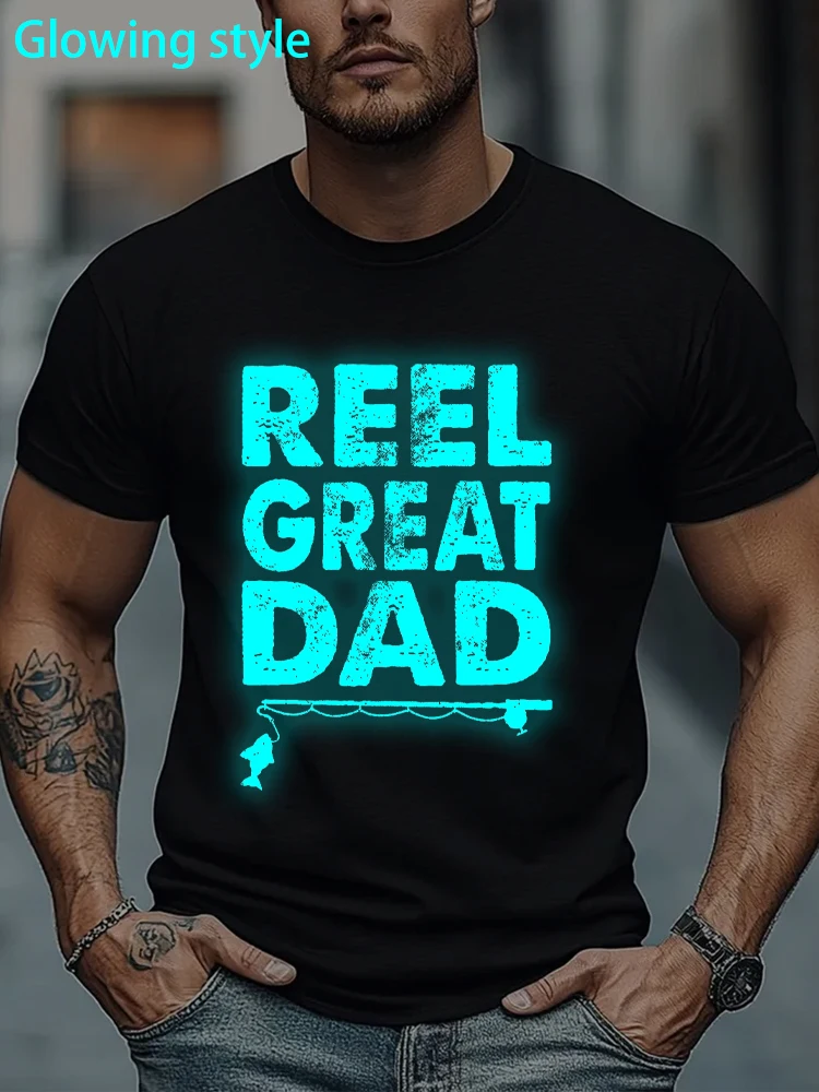 

Dad Fishing Shirts Funny Father's Day Reel Cool Dad Papa Grandpa Tees Glowing Style T-shirts
