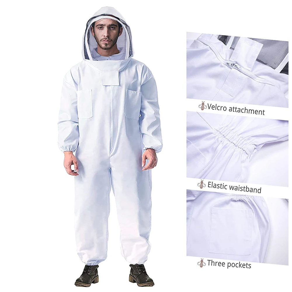 

Professional Bee Suit for Men Women Beekeeping Beekeeper with Glove Ventilated Hood Multi-Size Outfit for Backyard