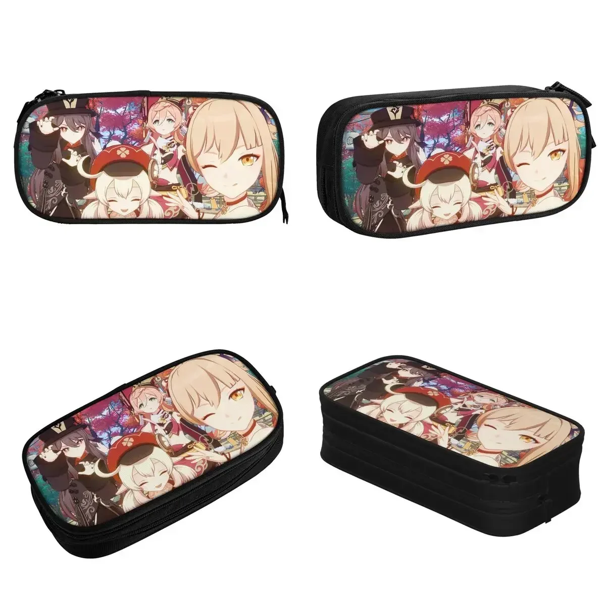 

Genshin Impact Girl Pencil Case Fashion Hutao Klee Naganohara Yoimiya Anime Pen Bags Student Big Capacity School Pencilcases