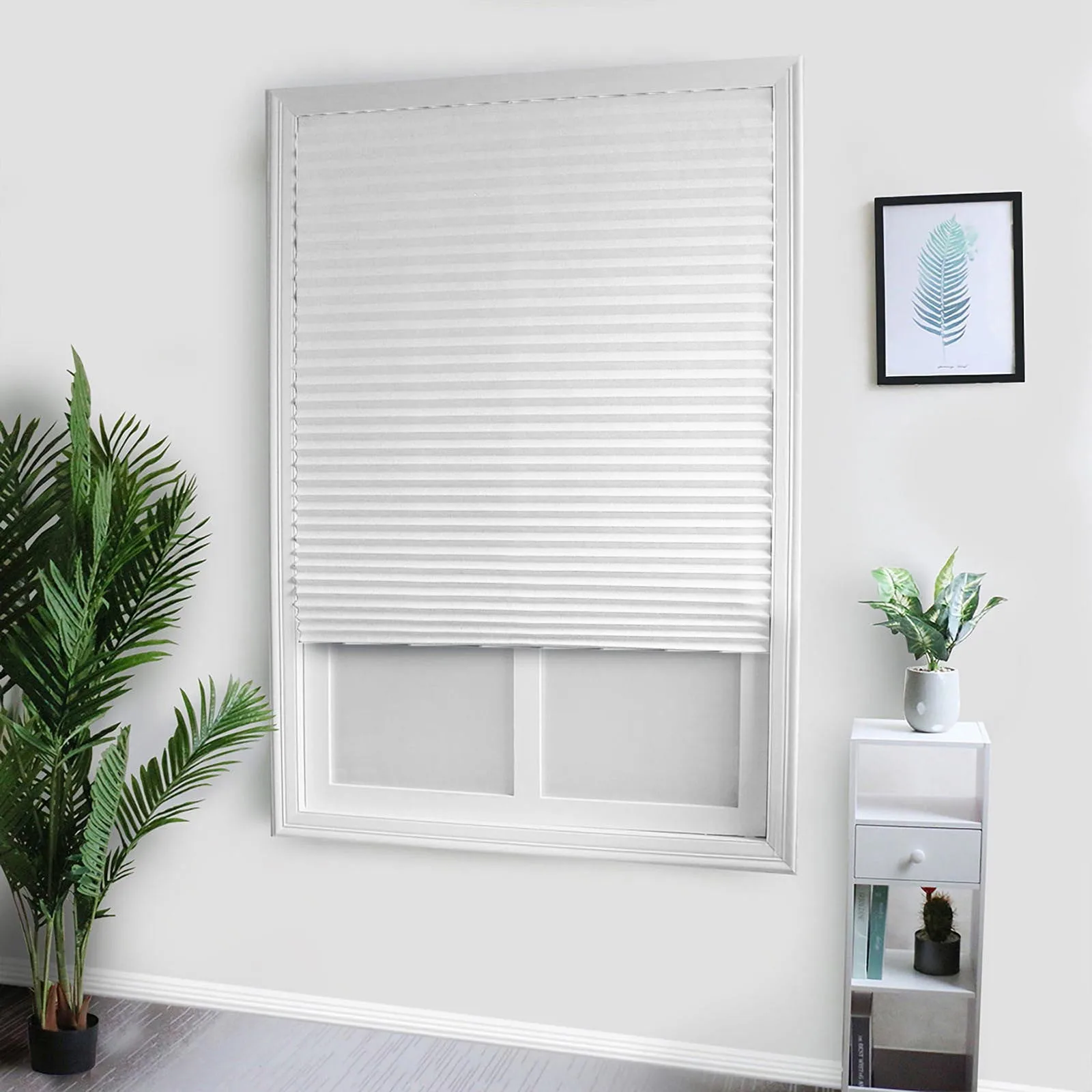 Pleated Blind No Drilling Required Folding Roller Blind With Clamping Support Blinds For Windows And Curtains Window for Bedroom