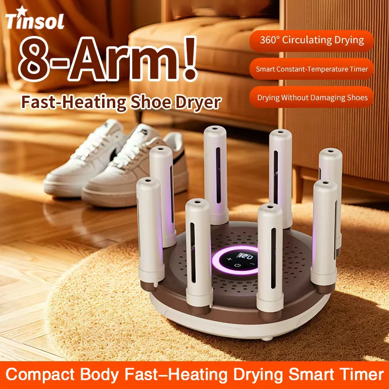 tinsol-8アームクイックドライシューズドライヤー、家庭用スマート恒温シューズドライヤー、消臭・殺菌シューズドライヤー