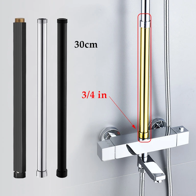 Shower Extension Pipe Square Bathroom Shower arm high quality Stainless Steel Round Shower Extension Pipe 30 cm Extension Pipe