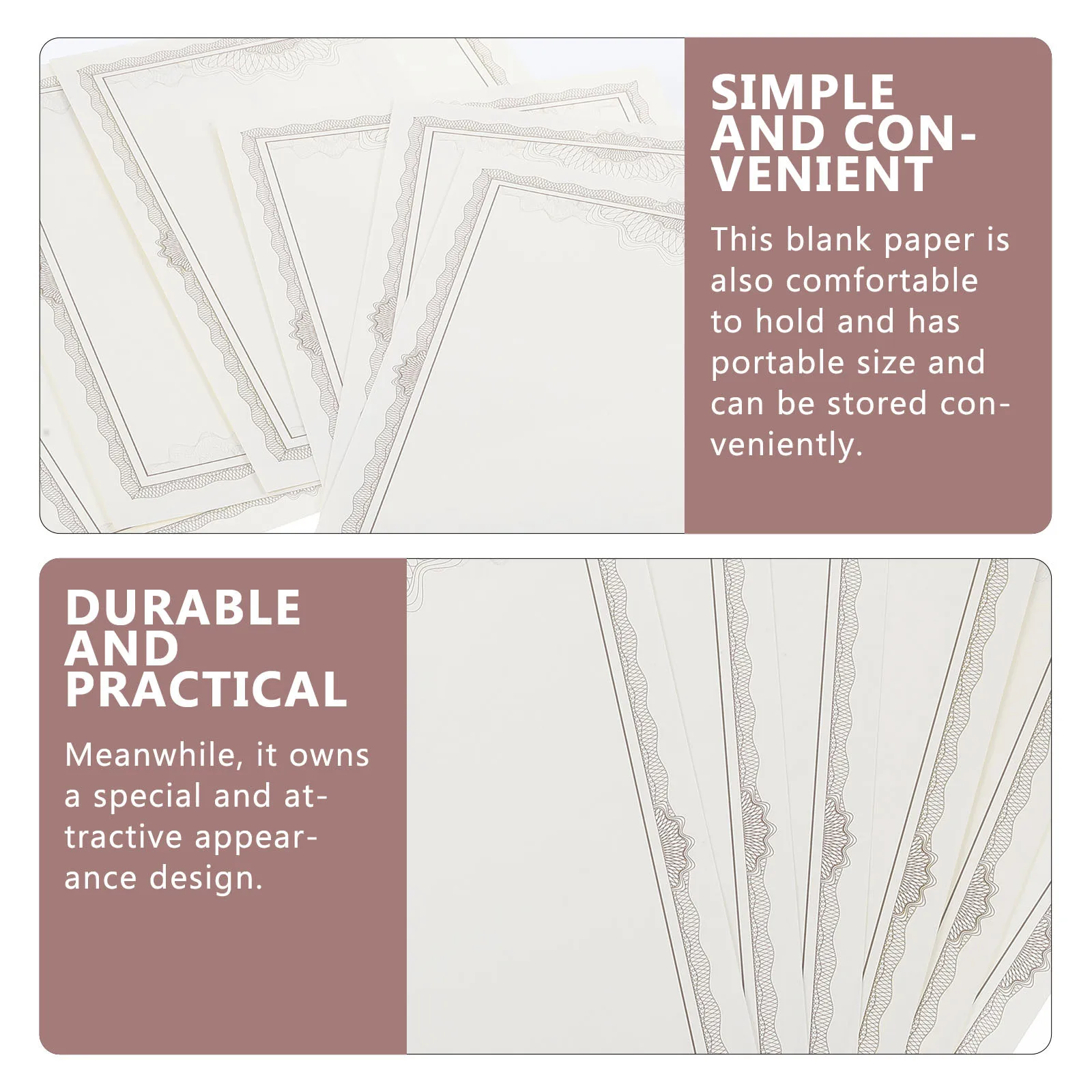 6pcs Certificate Paper 8.5X11 Inch Printable Writable Award Diploma Inner Paper For School Office School Award Supplies Use