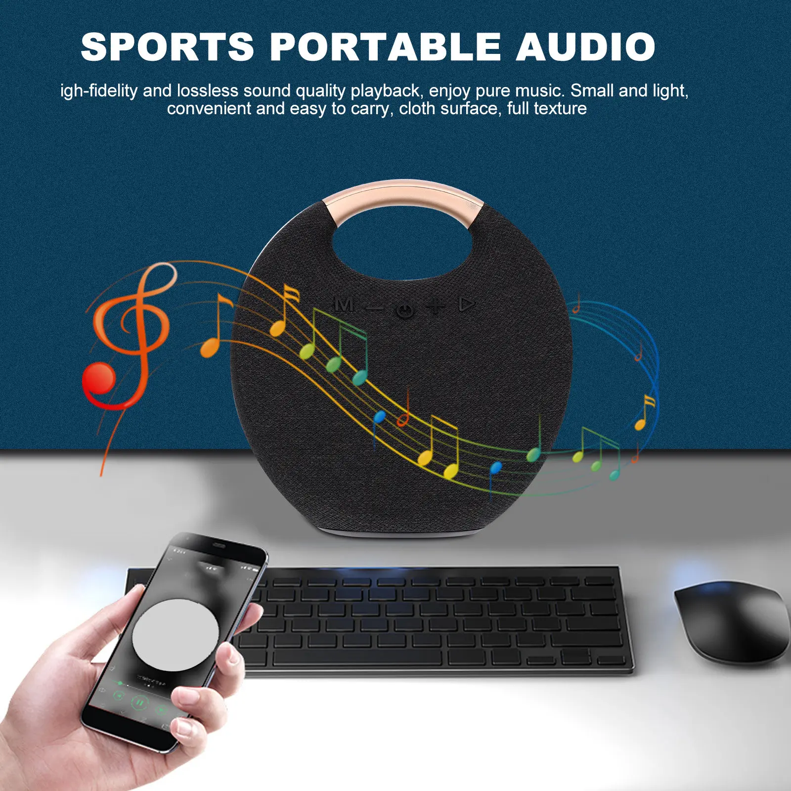 

1Pcs Portable Speaker Mini Wireless Music Box with High-Fidelity Sound Outdoor Loud Speaker for Sports Travel