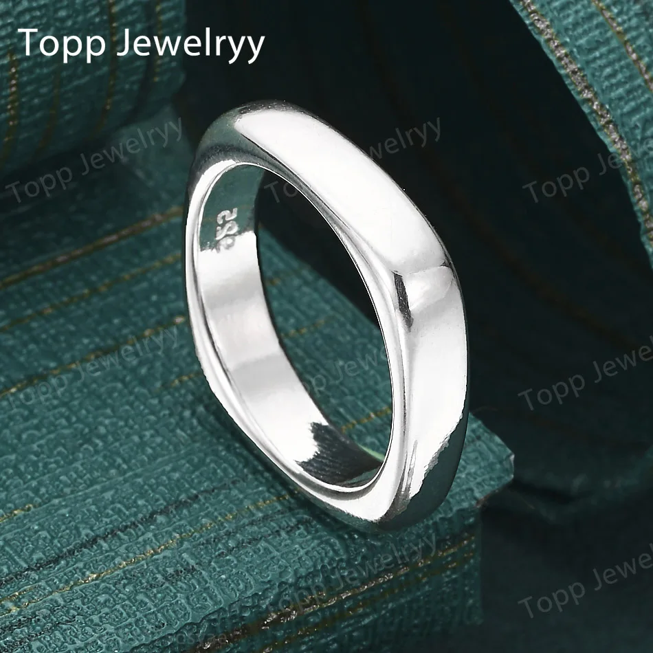 

Роскошное украшение из стерлингового серебра 925 пробы 5-10 # Простое квадратное кольцо для женщин, очаровательный подарок, модные украшения для вечеринок