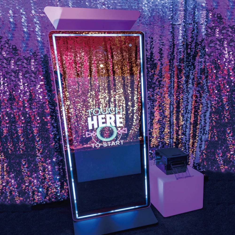 

40/70 Inches Mirror Magic Photo Booth Machine,with 21.5/32 Inches Touch Screen MirrorSelfie Digital Magic Mirror Photo Booth