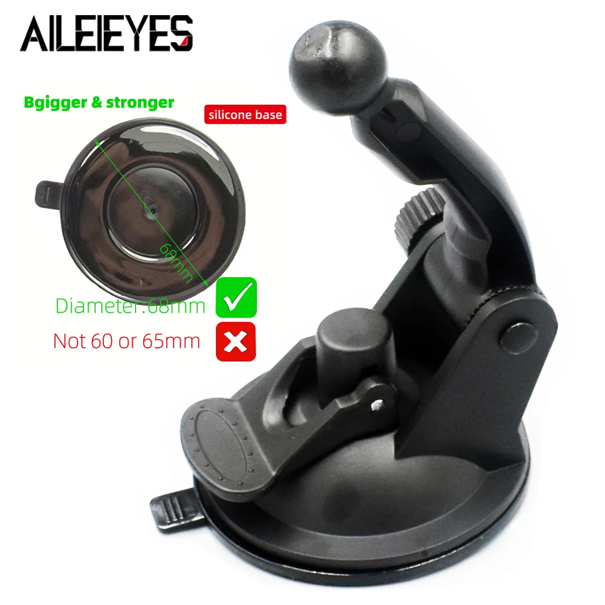 

Universal Car Suction Cup Holder,17mm Ball Head Base Mount,Windshield/Dashboard Car Phone Holder Bracket Stand,Silicone Base