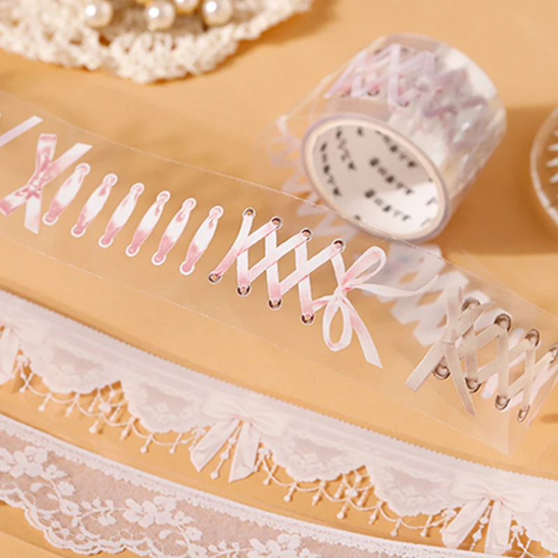 3 Rolls Imitation French Palace Lace Border Washi Tape, Elegant White Lace Stickers for Junk Journal Decoration view 4