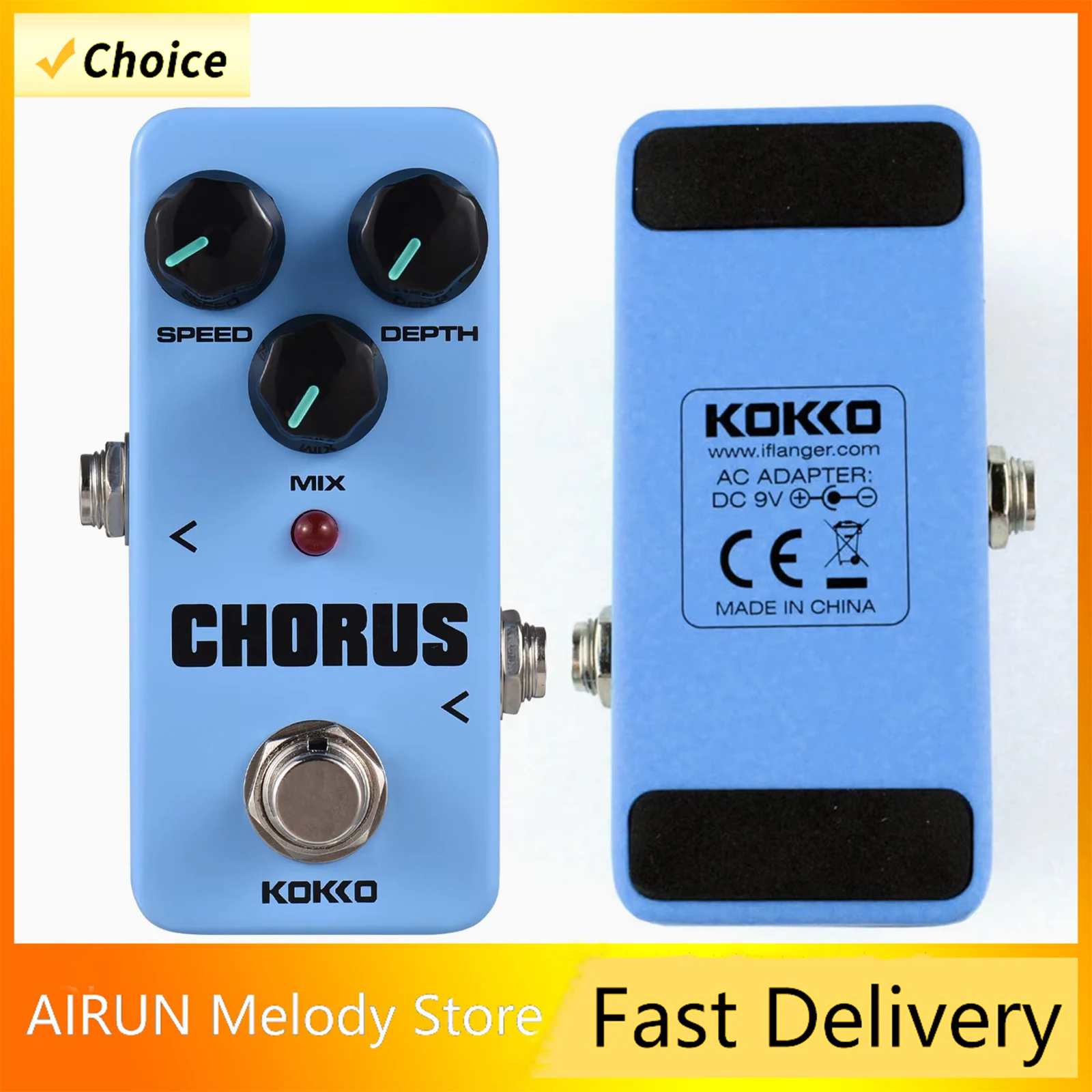 

Гитарная педаль эффектов KOKKO FCH-2 CHORUS, мини-педаль аналогового чоруса, педаль эффекта чоруса с истинным байпасом, аксессуары для электрогитары