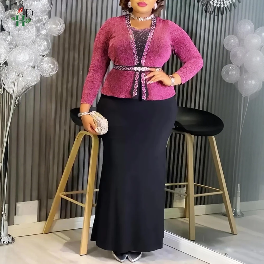 

H&D 2026 Fashion African Party Dresses For Women Dubai Ankara Wedding Evening Gown Plus Size Elegant Turkey Maxi Dress Christmas
