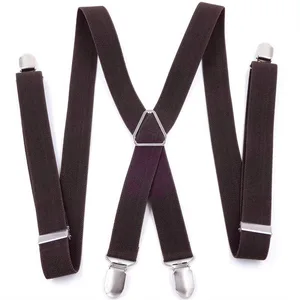Wide elastic suspenders adjustable for men and women, adult devices, boys, girls, wedding accessories, children, children, 4 clips, 2.5 cm 6 Main Men's Suspendent Sales - №5