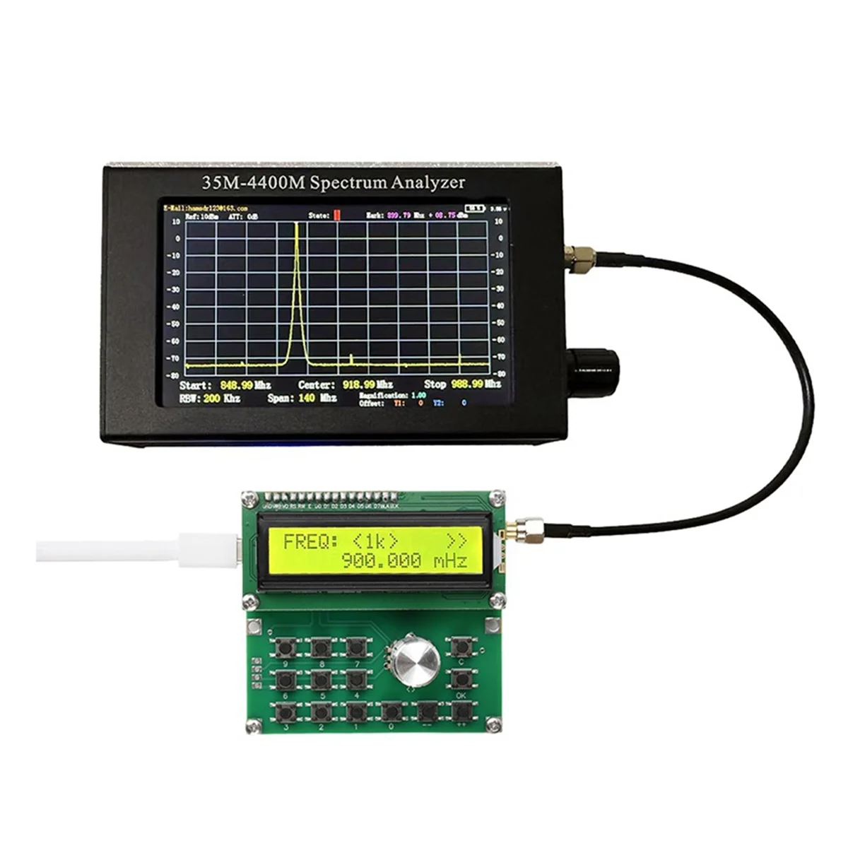 AA98 DC 4.5V-5.5V 35MHz-4400MHz Signal Generator ADF4351 Signal Source 1K/10K/100K/1M High Precision Frequency Output