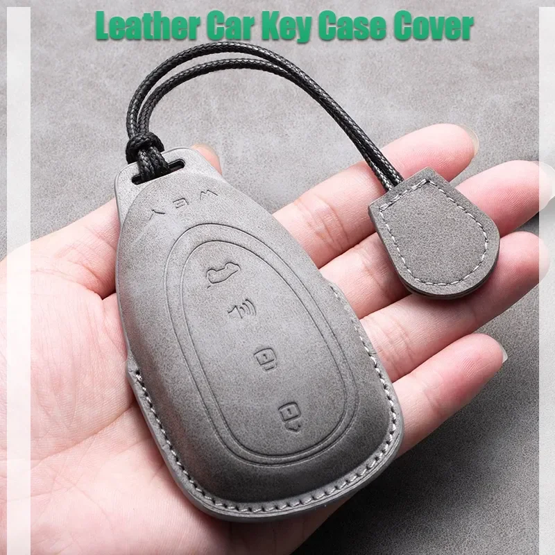 

Leather Car Key Case Cover for Great Wall WEY Coffee 01 Coffee 02 Tank 300 VV5 VV6 2023 VV7 A1 A3 A4 A5 A7 A8 Car Remote Key Fob