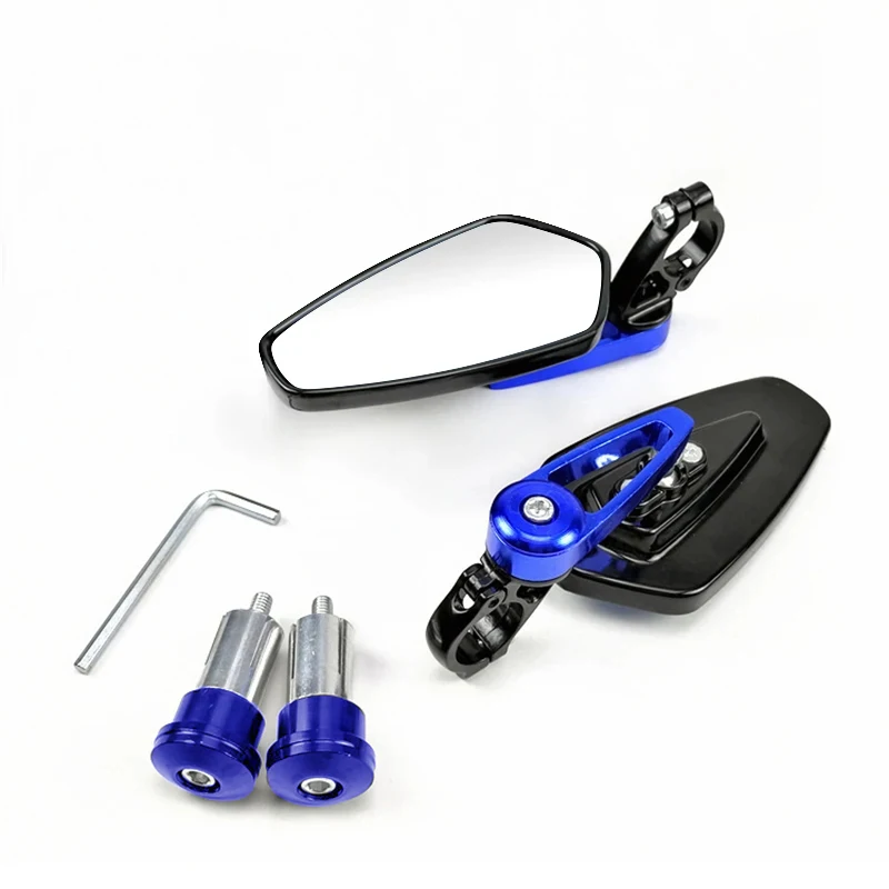 EAFC Universele Motorfiets 22mm Bar End Side Achteruitkijkspiegel 2 Stuks Aluminium 7/8 "Motor Fietsstuur Achteruitkijkspiegels