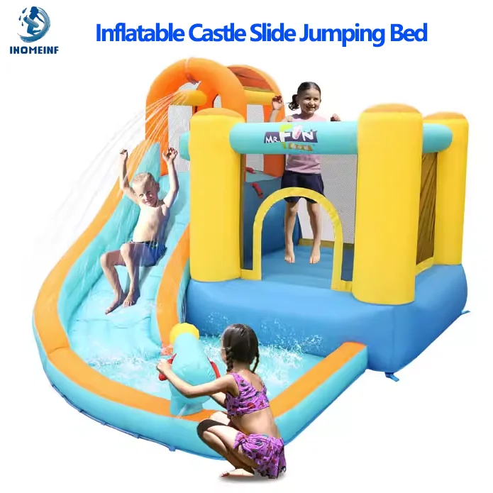 

Новый надувной дом для прыжков, водная горка с воздуходувкой, детский прыгающий замок, прыгающий батут, аквапарк, подарки на Рождество и день рождения