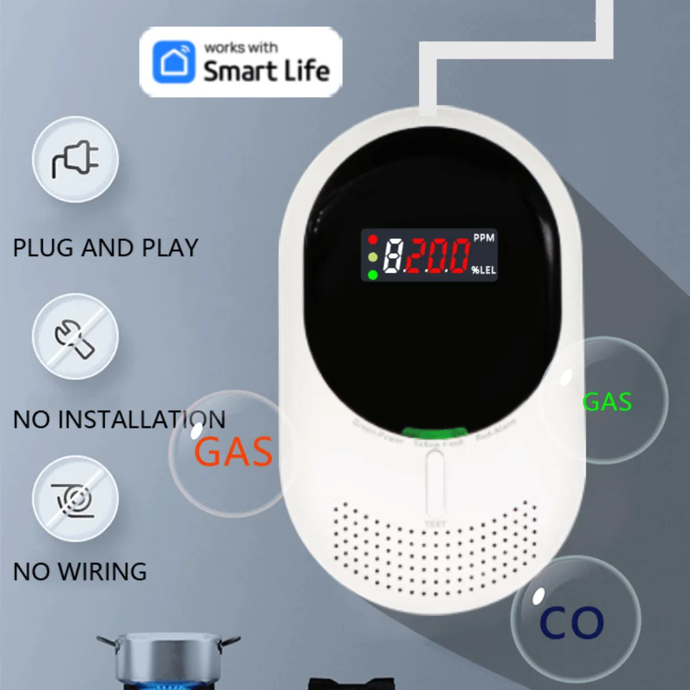 

TUYA Wi-Fi/Zigbee low-power gas carbon monoxide composite alarm kitchen alarm detectors