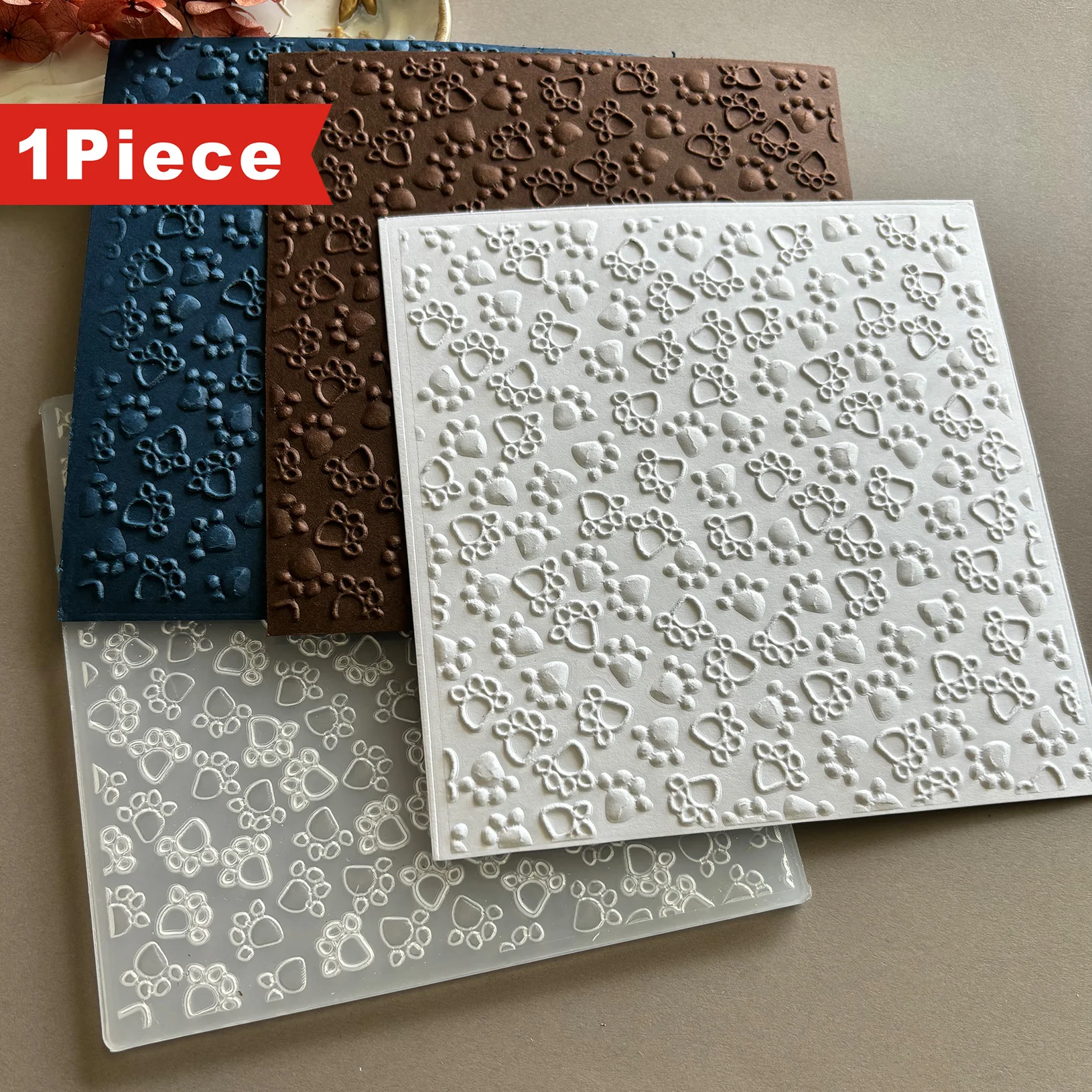 وصل حديثًا 1 مجلد بلاستيكي ثلاثي الأبعاد منقوش لصنع البطاقات وسجل القصاصات - تصميم "تصميم طباعة مخالب الحيوان ثلاثي الأبعاد"، 5.9 × 5.9 بوصة #5