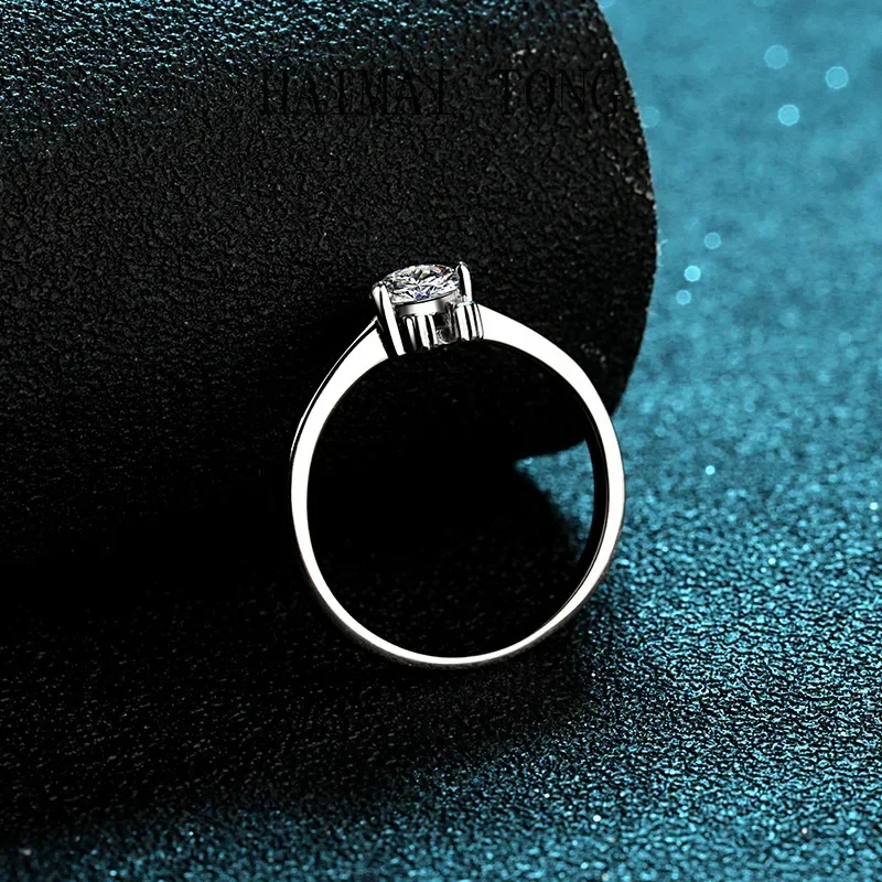 Women's ring Moissanite ring cute simple pt950 platinum small gift