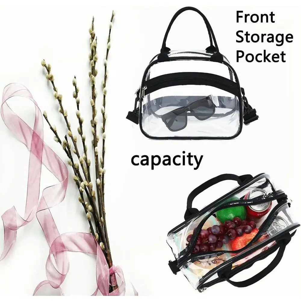 

Прозрачная сумка через плечо на молнии, водонепроницаемая, вместительная, с регулируемым ремнем, из ПВХ, прозрачная, женская.