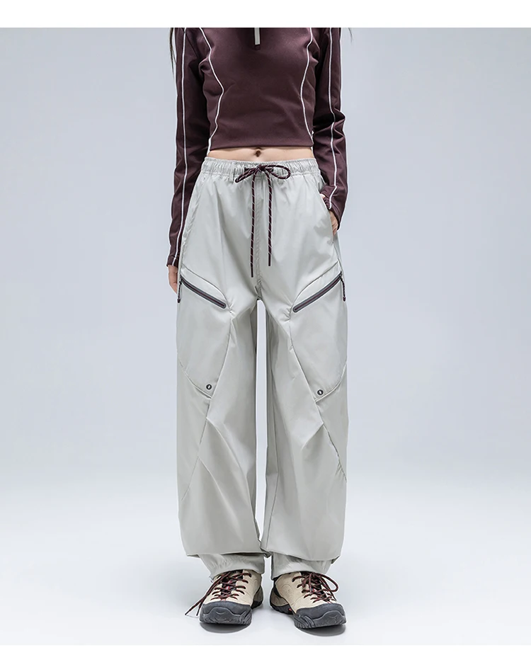 Unisex Wasserdichte Cargohose – Wandelbarer Straight/Jogger-Schnitt, 3D-Schnitt Reflektierende Reißverschlusstaschen, Urban & Leichte Outdoor-Bekleidung – Detail 16