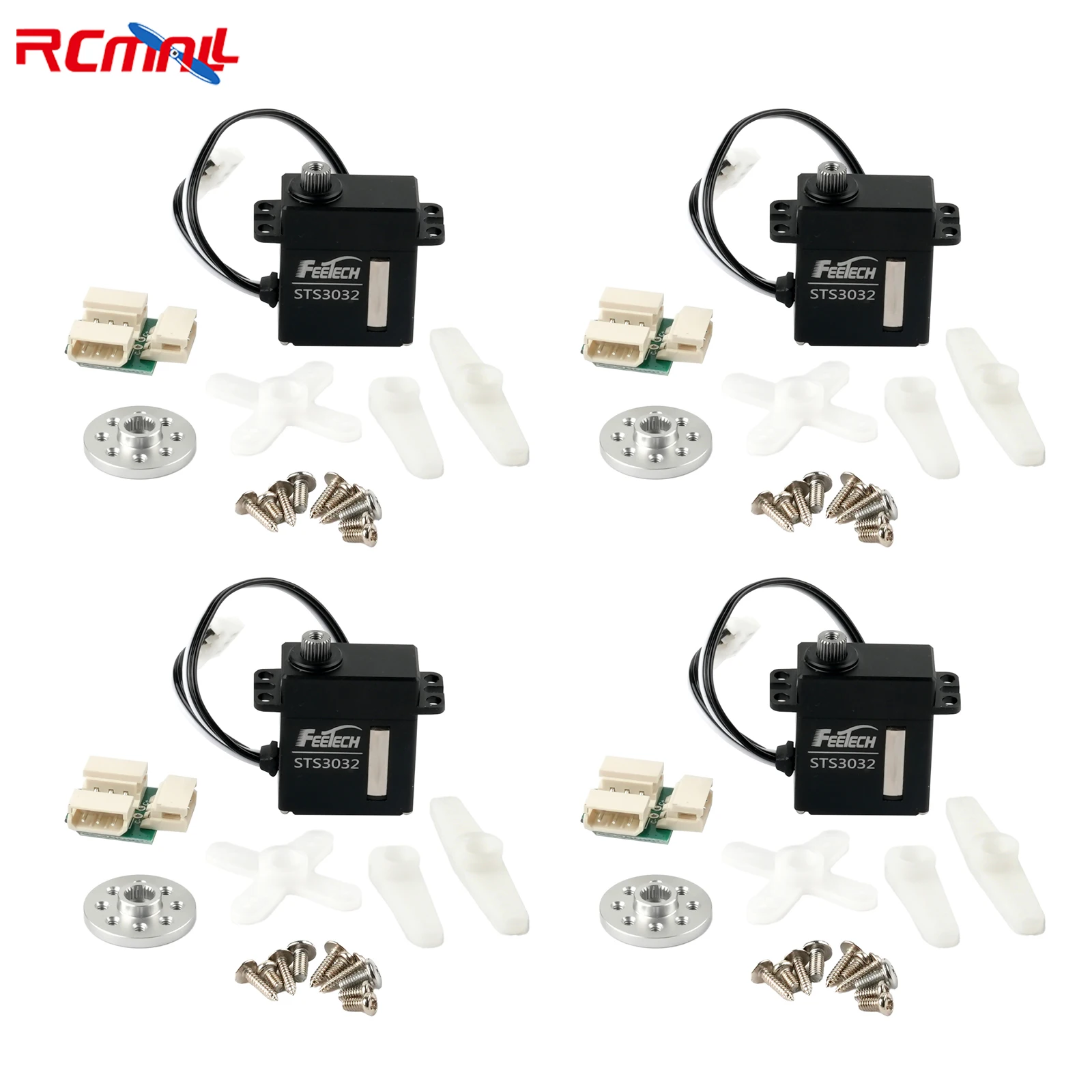4PCS FEETECH STS3032M 6V 4.5KG.CM Metal Case Metal Gear Magnetic Encoder Servo 360 Degree TTL Serial Bus Servo
