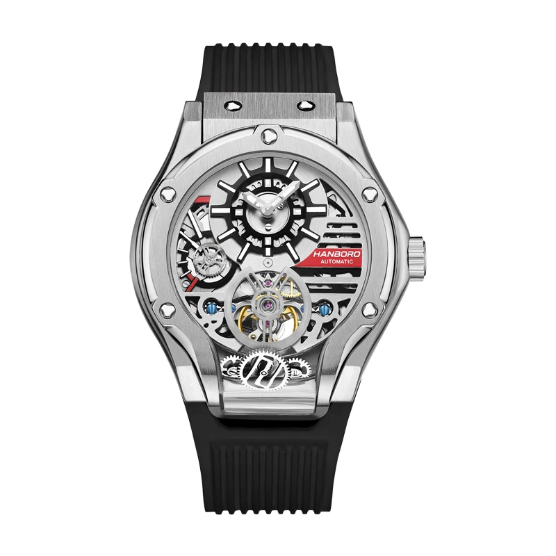 

HANBORO fully automatic hollow flywheel mechanical watch men's watch brand genuine men's watch