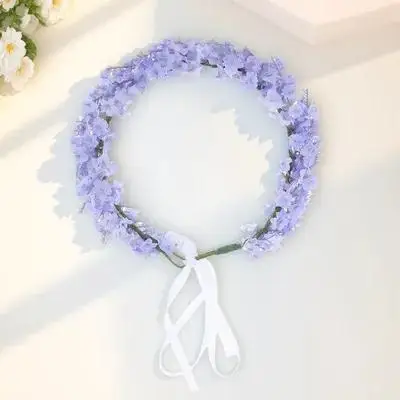 

Realistic Cloth Lavender Flower Headband Elegant Floral Headpiece for Beach Vacation Wedding Photoshoot Casual Dress Bridal