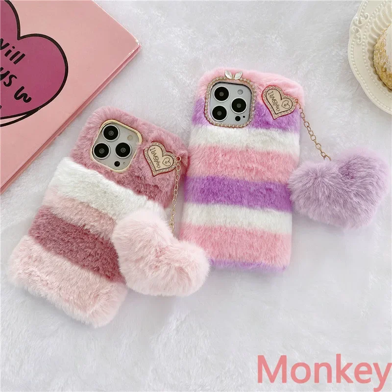 Lady Gift Case For Oneplus 10 9 8 7 Pro 6 5 3 Nord N10 N20 OnePlus 9R 8T 7T 6T 5T 3T Furry Fluffy Warm Cover Soft Fur Phone Case