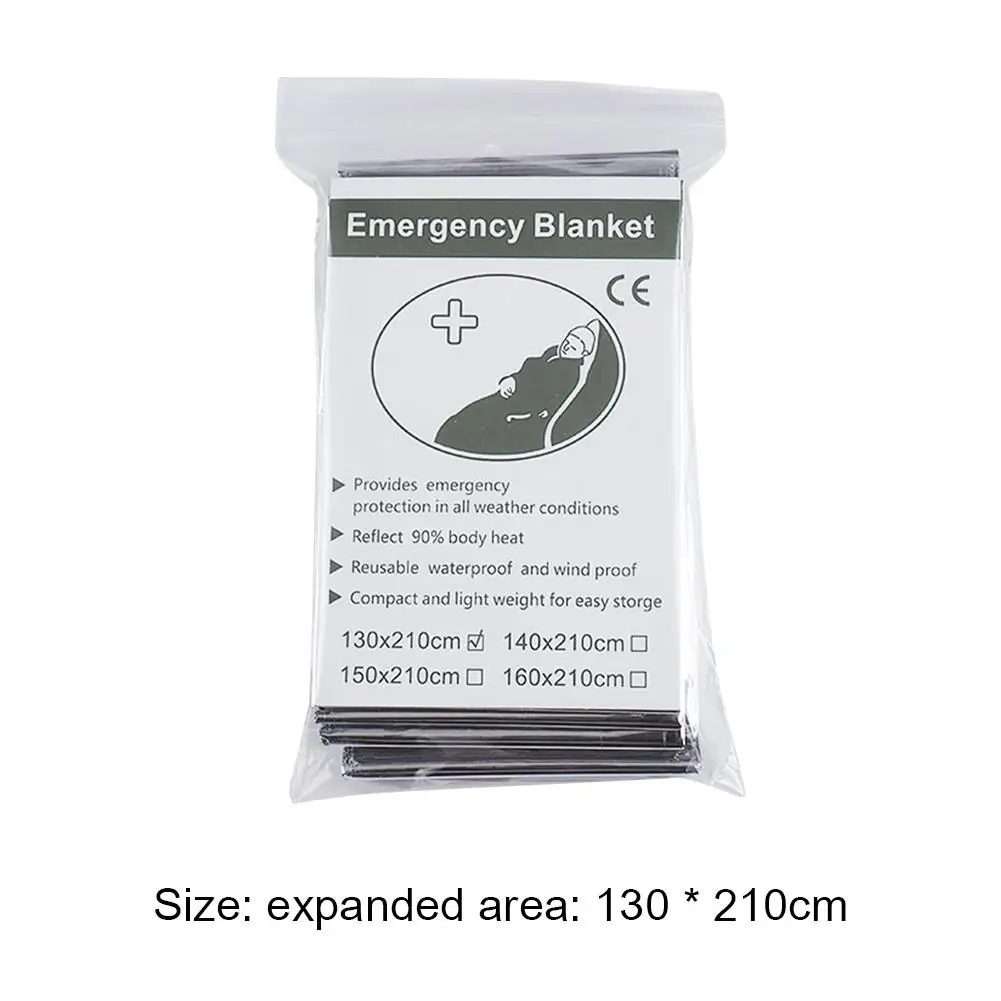 1/5PCS Emergency Blanket Reusable Outdoor Survive First Aid Kit Windproof Water Resistant Foil Thermal Blanket for Camping