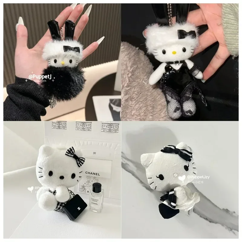 Anime Cute Rabbit Girl Hellokittys Plush Toy Decorative Bag Pendant Cartoon Anime Stuffed Plushie Doll Key Chain Kids Gifts