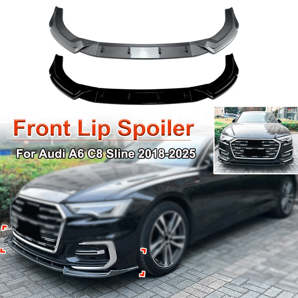 Front Lip Spoiler Frontschürze Schaufel Außen Modifikation Auto Body Kit Für Audi A6 C8 Sline 2018-2025