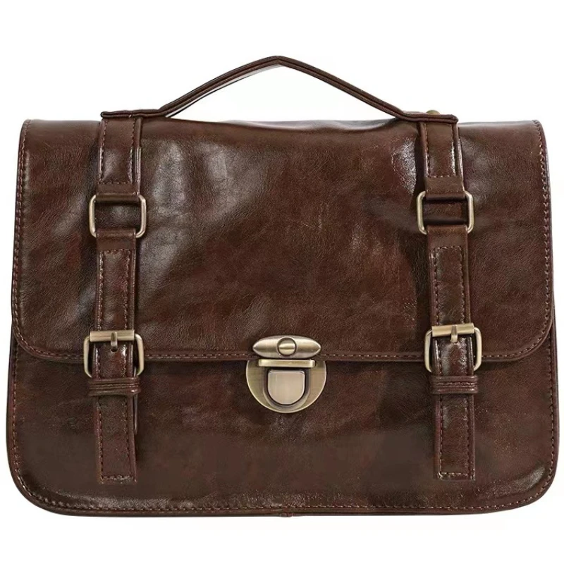 

Женская модная сумка Y2K, студенческий рюкзак, винтажная сумка-мессенджер с пряжкой, модный деловой портфель-рюкзак