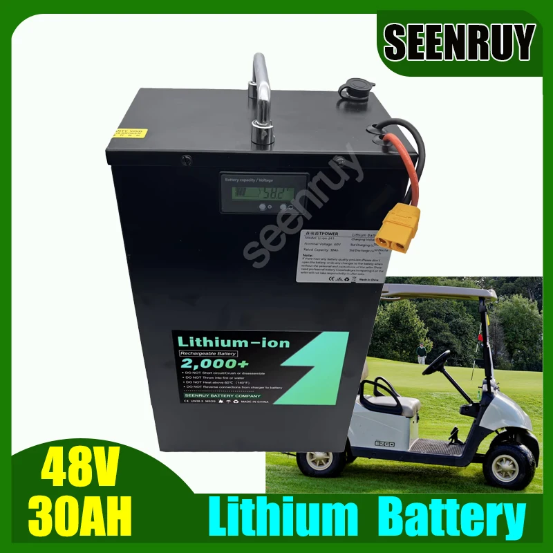

LI-ION 48V 30AH Lithium Battery with BMS 30A 50A 80A Bluetooth for Golf Cart Sightseeing Vehicle Forklift Food Truck