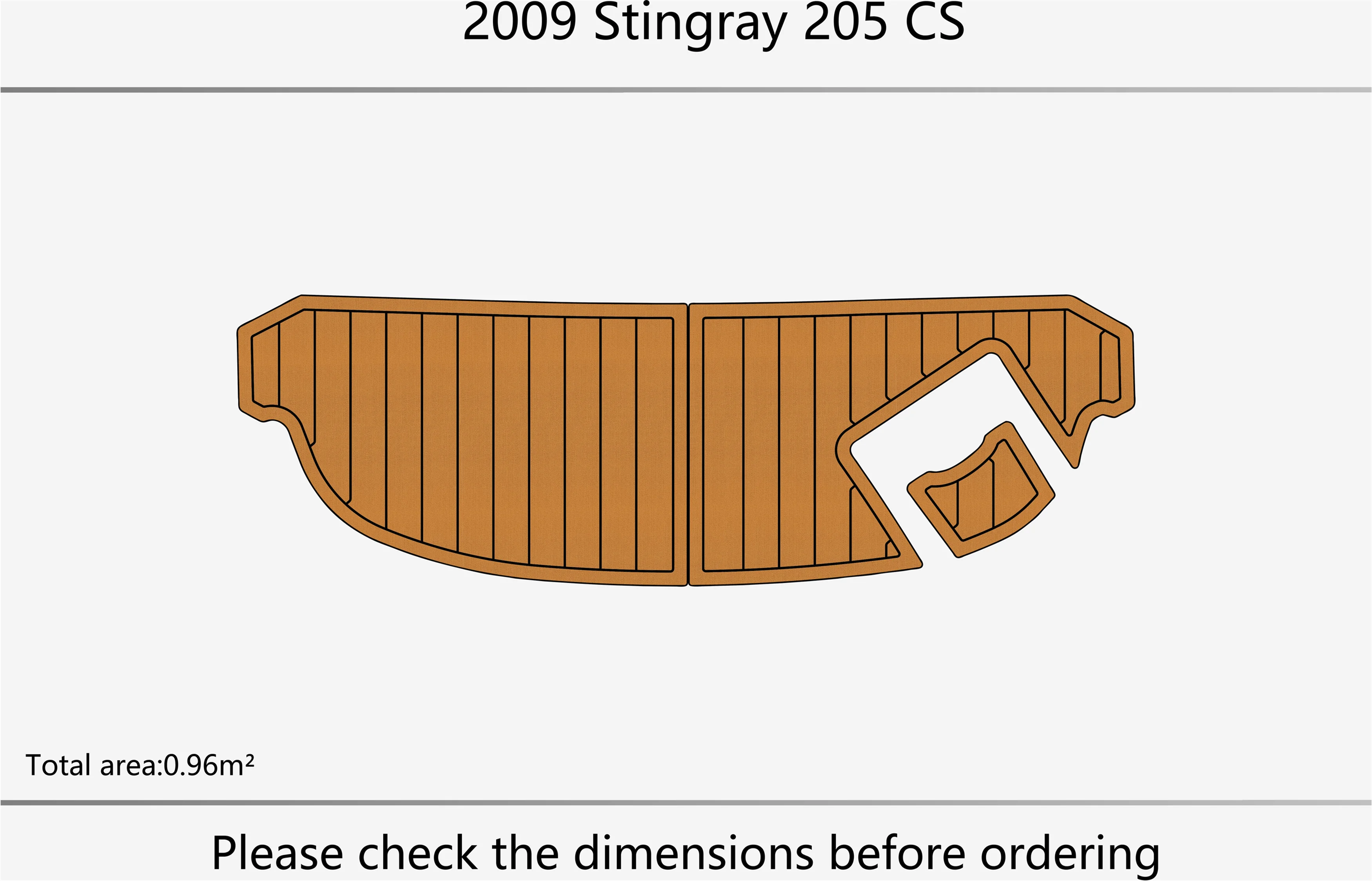 Eva foam Fuax teak seadek marine floor For 2009 Stingray 205 CS Swim platform 1/4