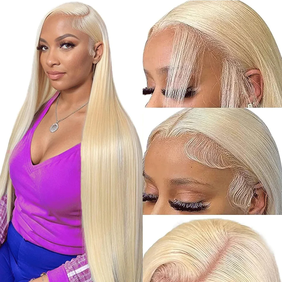 613 13x6 HD Lace Frontal Wig Blonde 613 13x4 Lace Front Human Hair Wigs For Women Pre pucked Bone Straight Human Hair Wigs 180%